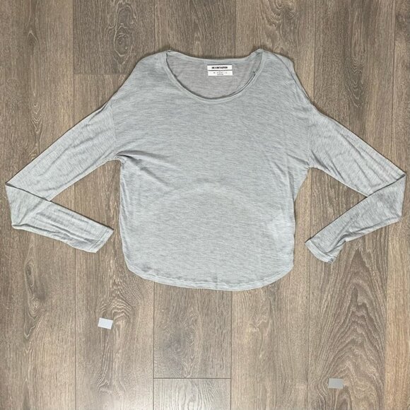 Revolve One Teaspoon Cropped Top long sleeve Casual Basic Neutral Gray Size S - Picture 3 of 13